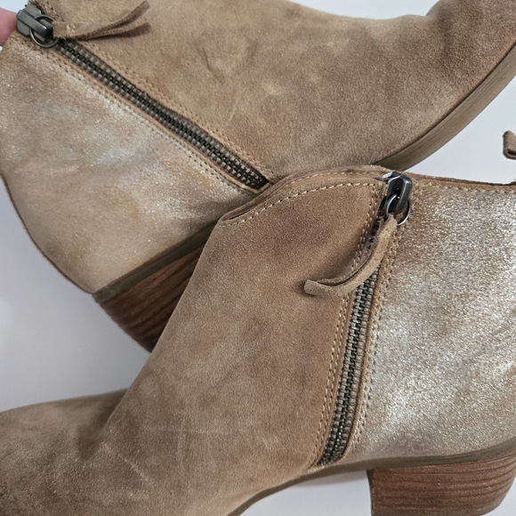 Sofft Coleta Suede Ankle Bootie Boots Womens Barley Metallic Western sz 6.5 - Picture 5 of 7